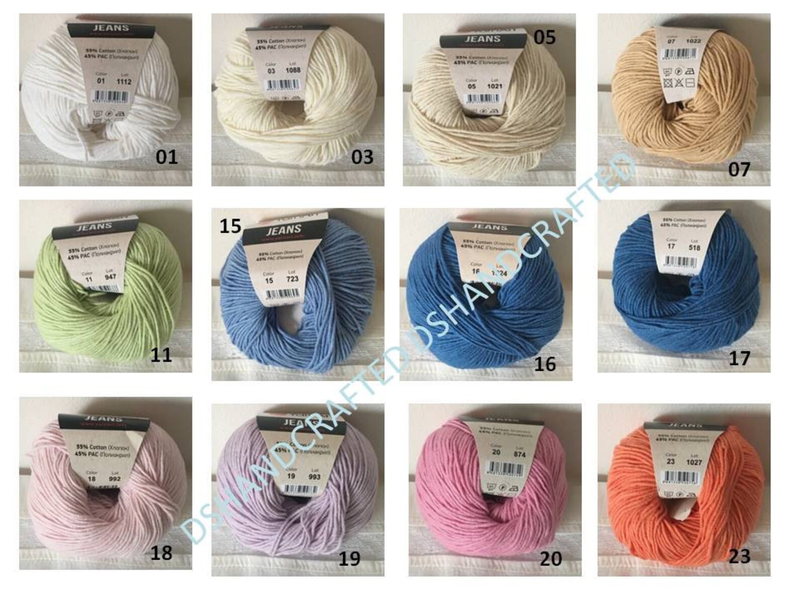 63 Skeins of Yarnart Jeans yarn 1 ball of each color in the Etsy