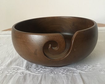 Walnut yarn bowl Yarn holder Wooden yarn bowl Gift for Mom Knitting bowl Crocheting supplier FREE EXPRESS UPS Shipping Ready to ship in
