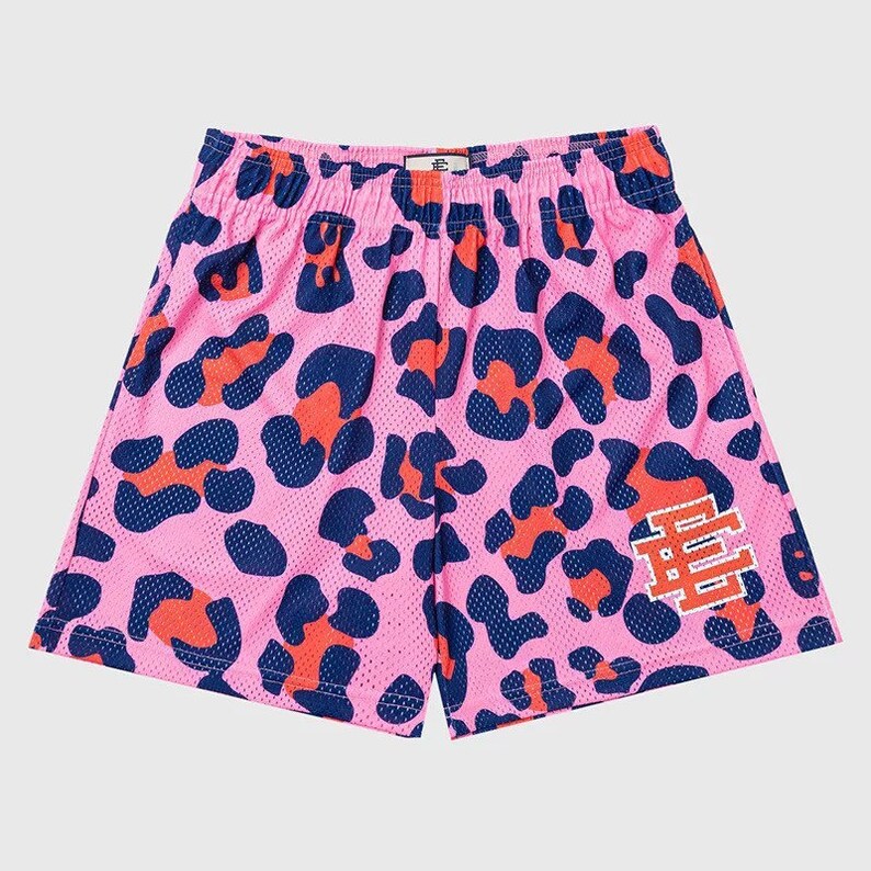 Eric Emanuel EE Mesh Shorts Pink Cheetah Shorts Gym  Workout Fitness Size M 