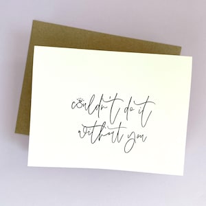 No podría hacerlo sin ti, linda tarjeta de propuesta de dama de honor, fiesta de bodas, regalo de dama de honor, tarjeta de boda impresa
