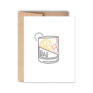 Letterpress Vaderdagkaart, Ouderwetse Vader, Kaart voor Hem, Kaart voor Papa
