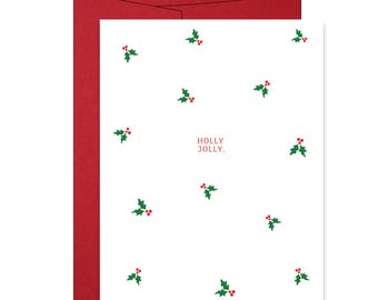Holly Jolly Letterpress Christmas Card