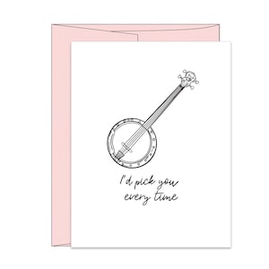 Carte typographique Je vous choisirais à chaque fois | carte d'anniversaire | Carte de Saint-Valentin | Amateur de musique