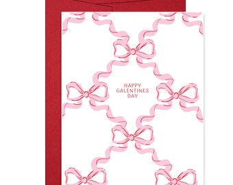 Letterpress Galentines Day Card: Galentine Bows