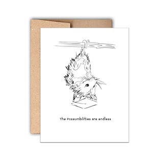 Graduation Letterpress Grußkarte: The Possumbilites are Endless, Lustige Abschlusskarte, Glückwunschkarte, Congrats grad