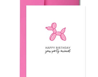 Happy Birthday You Party Animal | Funny Letterpress Birthday Card