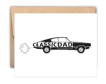 Classic Car Dad Father's Day Card, Card for Him, Card for Dad