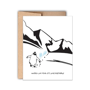 Letterpress Geburtstagskarte: Waddle You Wisst It’s Your Birthday, Happy Birthday, Geburtstagsgeschenk, Lustige Geburtstagskarte, Pinguin Geburtstag