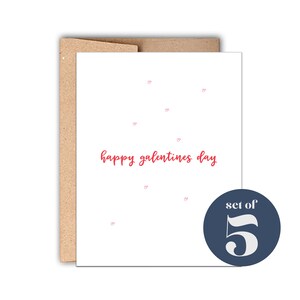 Buchdruck Happy Galentines Day Karten Set von 5, Niedliches Galentines Day Karten Set, Karten für Sie, Galentines Day, Galentines Card Set, Bestseller