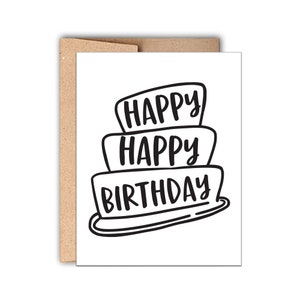 Carte typographique joyeux anniversaire, carte d’anniversaire mignonne, cadeau d’anniversaire