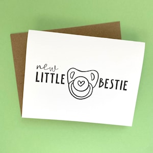 Tarjeta de felicitación para bebé con impresión tipográfica, mejor amiga recién nacida, tarjeta para recién nacido, bebé/en espera
