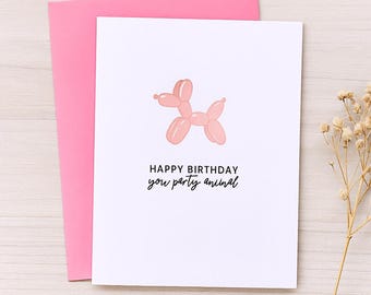 Happy Birthday You Party Animal | Funny Letterpress Birthday Card