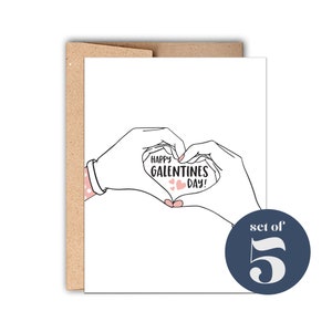 Juego de tarjetas para el día de Galentines, linda tarjeta impresa con tipografía, tarjeta para ella, día de Galentines, juego de 5 tarjetas de Galentine