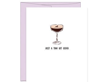 Tini Bit Older | Espresso Martini Card | Funny Letterpress Birthday Card