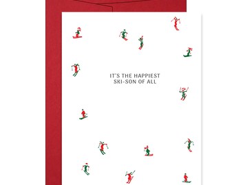 It's the Happiest Ski-Son of All: Handmade Letterpress Holiday Card