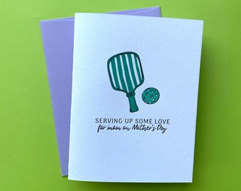 Pickleball Letterpress Mother's Day Card | Pickleball Lover