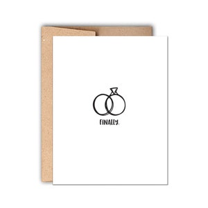 Cartão de felicitações de tipografia de casamento, finalmente se casando, cartão de casamento engraçado, parabéns de casamento, cartão de noivado, finalmente se casando