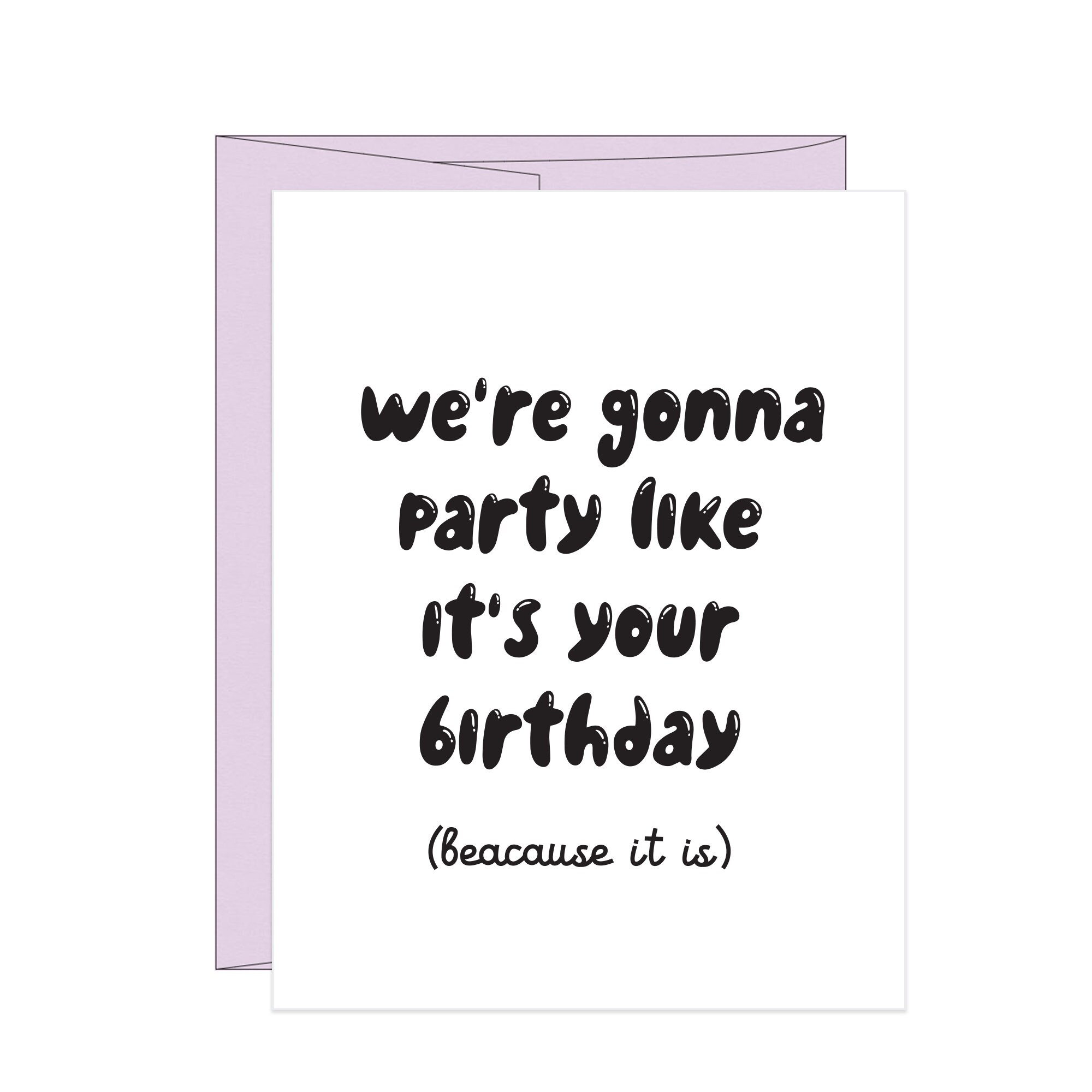 Party Like It's Your Birthday Cute Letterpress Birthday Etsy