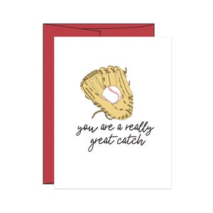 Buchdruck-Valentinstag-Karte, Sie sind ein wirklich großer Fang, Baseball-Valentinstag-Karte, Karte für ihn, Karte für sie, Valentines Humor