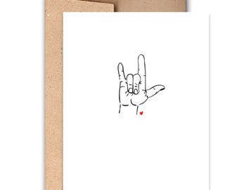 I Love You Sign Card: Letterpress Anniversary Card