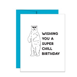 Carte d'anniversaire ours polaire d'anniversaire super cool | Carte d'anniversaire amusante