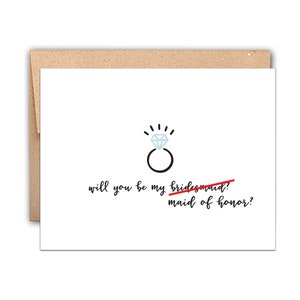 Maid of Honor Proposal Card: Letterpress Wedding Party Gift
