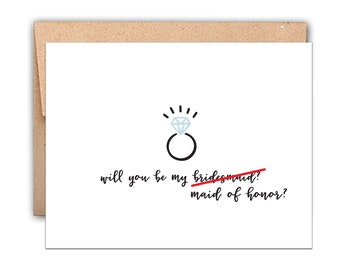 Trauzeugin Vorschlag Karte: Letterpress Hochzeit Party Geschenk