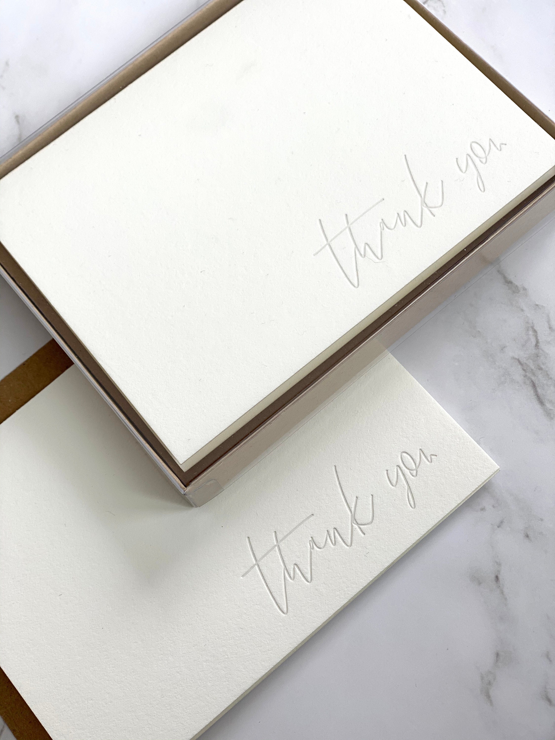 Letterpress Thank You Card Box Set of 5 Thank You Card Set Etsy