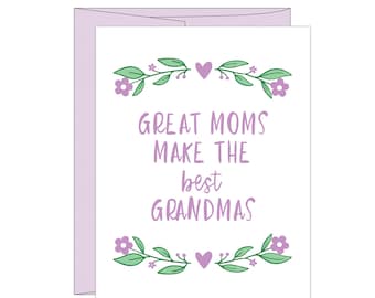 Tarjeta para el Día de la Madre con la Mejor Abuela / Tarjeta impresa en tipografía