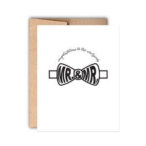 Congratulations to the Newlyweds, Mr. and Mr. Wedding Card, Letterpress Wedding Card