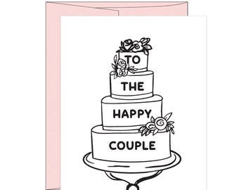 Carte de voeux typographique de mariage Pour l'heureux couple, carte de félicitations, carte de félicitations de mariage, fiançailles