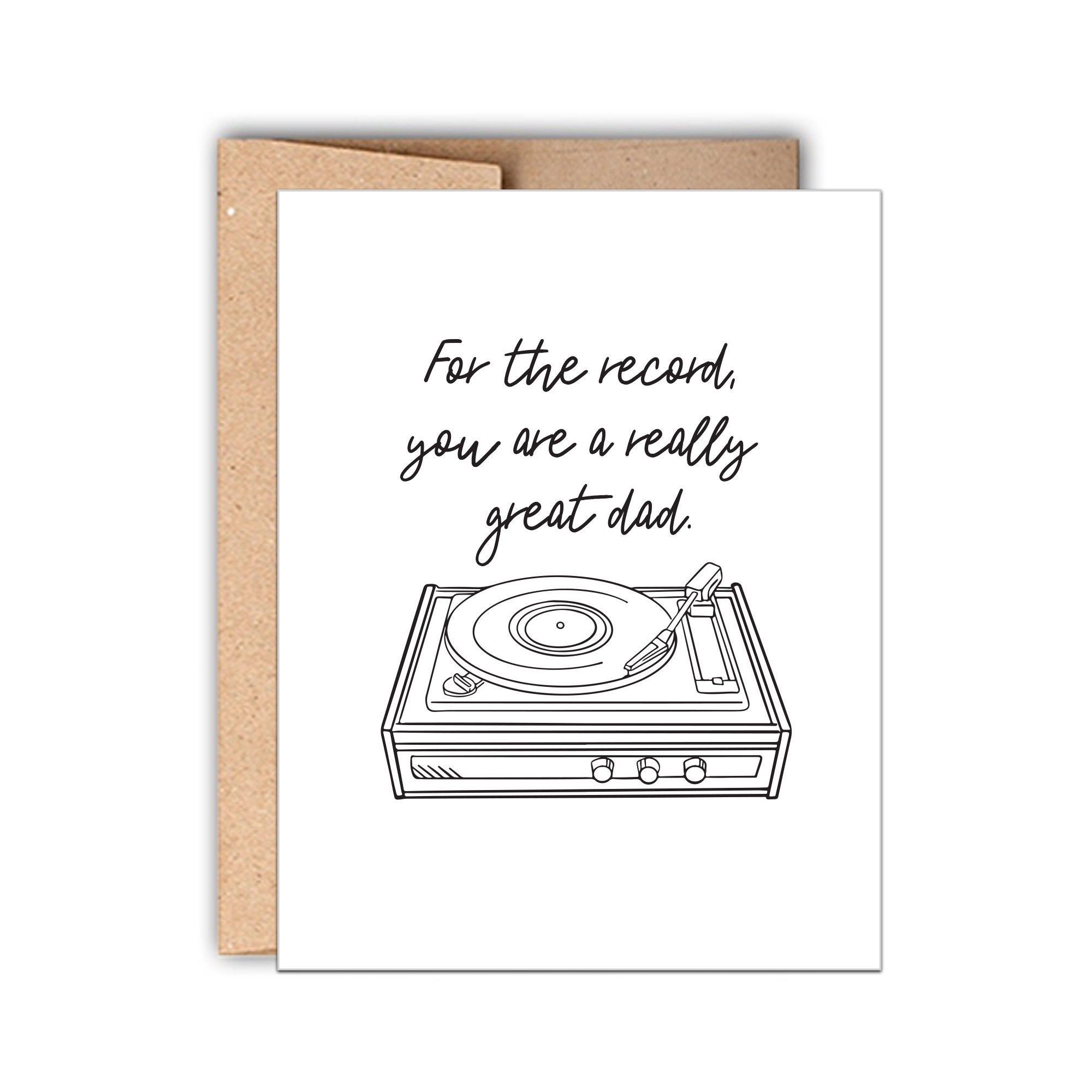 Letterpress Father's Day Card, For the Record I Think you are a R…
