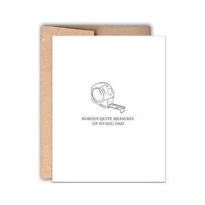 Letterpress Vatertagskarte, Messen Sie sich mit Ihrem Dad, Handy Dad, Karte für Ihn, Karte für Dad