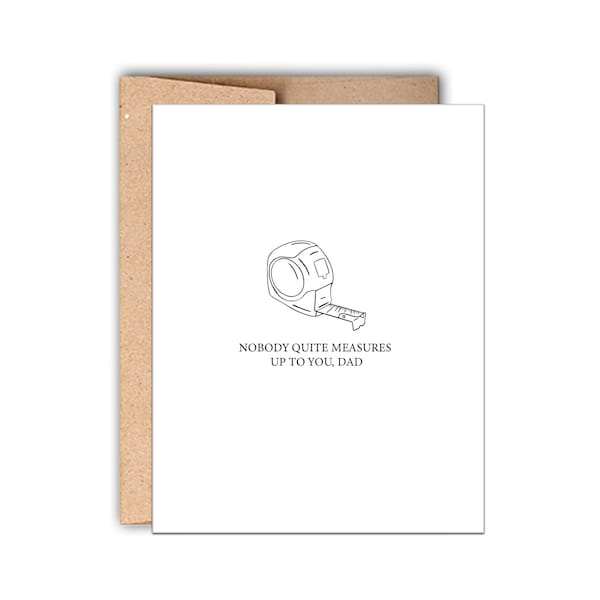 Letterpress Father's Day Card, Measure up to you Dad, Handy Dad, Card for Him, Card for Dad