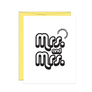 Congratulations to the Newlyweds, Mrs. and Mrs. Wedding Card, Letterpress Wedding Card