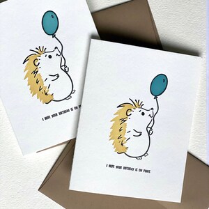 Birthday Letterpress Greeting Card: Birthday on Point, Cute Birthday Wishes, Porcupine Birthday Card, Funny Birthday Card image 4