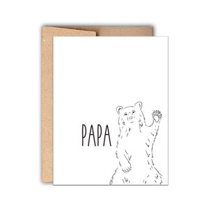 Buchdruck Vatertagskarte, Papa Bär, Karte für Ihn, Karte für Papa