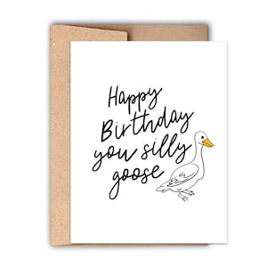 Happy Birthday Du Dumme Gans Letterpress Geburtstagskarte, Dumme Geburtstagskarte, Einzigartige Geburtstagskarte, Freund Geburtstag, Kinder Geburtstagskarte