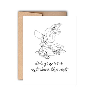Letterpress Father&#39;s Day Card, Cut Above the Rest Dad, Card for Him, Card for Dad