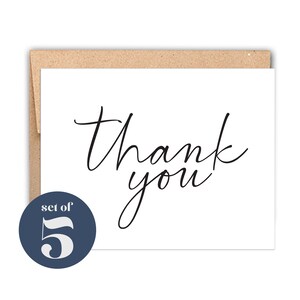 Klassieke Letterpress Black Dank U Card Set, Dank u Gift
