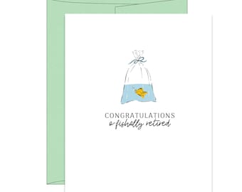 Funny Retirement Card: Ofishally Retired Letterpress Greeting Card