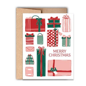 Frohe Weihnachten Geschenk Illustration Letterpress Karte