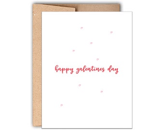 Letterpress Happy Galentines Day Card, Cute Galentines Day Card, Card for Her, Galentines Day, Galentine Card