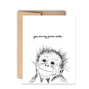 Du bist mein Prime Mate, Letterpress Valentine, Tierliebhaber Valentine
