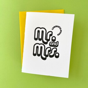 Félicitations aux jeunes mariés, carte de mariage M. et Mme, carte de mariage typographie