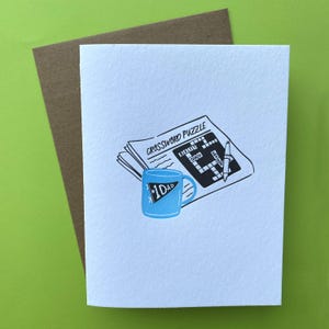 Letterpress Vatertagskarte, Kreuzworträtsel | Bester Dad, Karte für Ihn, Karte für Papa