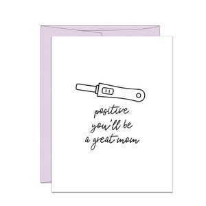 Positif, vous serez une maman formidable | Carte pour maman | Carte d'encouragement pour la future maman | Félicitations à la nouvelle carte maman | Carte typographique