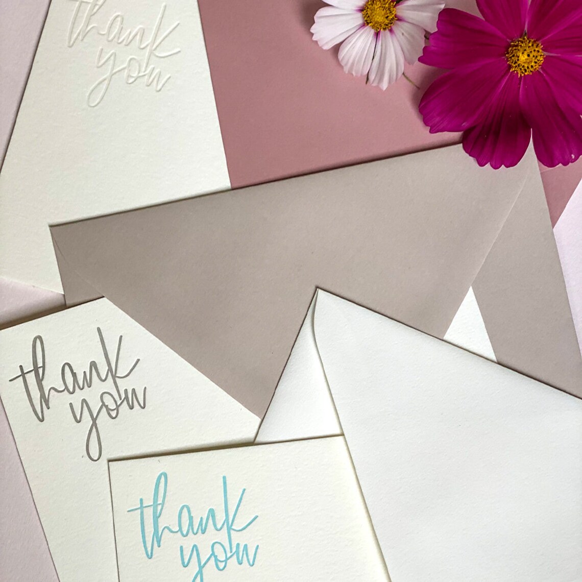 Thank You Note Stationery Set Letterpress Stationery Set - Etsy UK