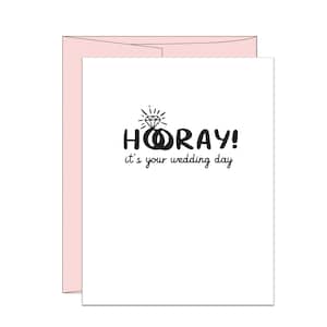 Letterpress Hochzeitskarte: Hooray Glückwunschkarte