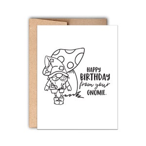 Joyeux anniversaire de votre carte typographique Gnomie, carte d’anniversaire pour un ami, carte d’anniversaire drôle
